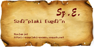 Széplaki Eugén névjegykártya